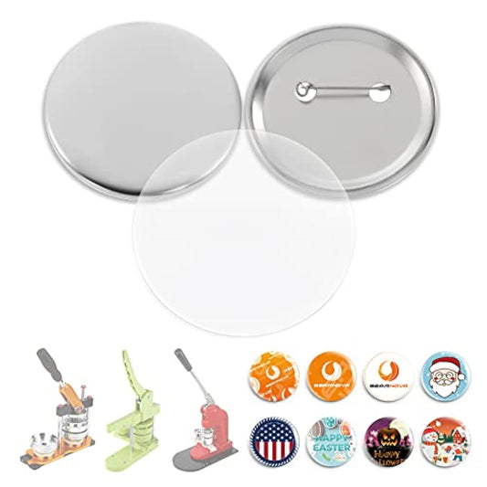 200 Sets Of Metal Button Parts Supplies For Button Maker Machine Round