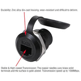 5Pcs Rj45 Panel Mount Connector, Cat6 8P8C Ethernet Lan Pass Through Cable Cou