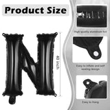 Black Letter N Balloons, 40 Inch Large Foil Letter Balloons, Custom Phrase Balloon For Birthday Party Wedding Anniversary Decoration (Black N)