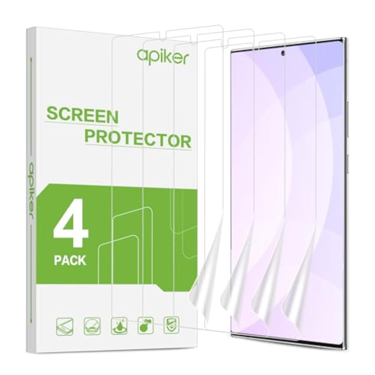 4 Pack Screen Protector Compatible With Samsung Galaxy Note 10 Plus, Soft Tpu Film Support Fingerprint Sensor