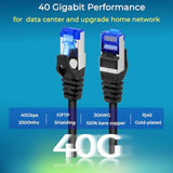 Patch Cables Cat8 1Ft (24 Pack) Slim, Cat 8 Ethernet Patch Cable 40G Support,