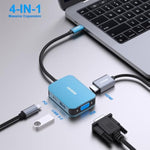 Benfei Usb C Hub 4-In-1, Usb Type-C To Hdmi Vga Adapter, Usb C To Usb Adapter, Usb Type-C Power Delivery, Compatible With 15 Pro/Max, Macbook Pro/Air 2023, Ipad Pro, Imac, S23, Xps 17