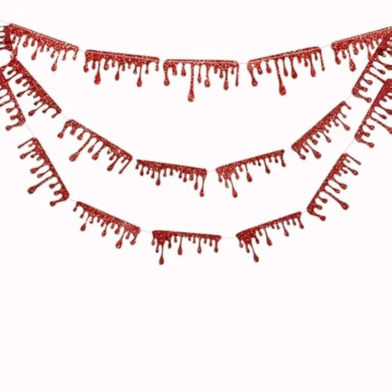 Glitter Red Blood Drop Garland Vampire Party Decorations Vampire Diaries Birthday Decoration Twilight Decorations Bloody Flag Banner Hanging Horror Movie Theme Murder Gothic Bday Party Decor