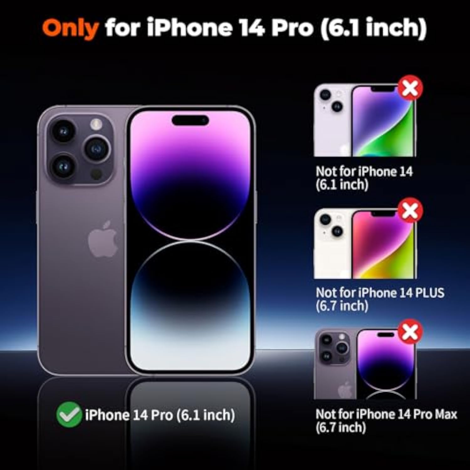 Magnetic Dark Purple Case for iPhone 14 Pro, Compatible with Magsafe Accessories and Wireless Charging