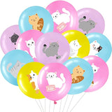 36 Pcs Cat Theme Party Latex Balloons Animal Print Decorations Cartoon Cat Party Favors For Boy Girls Kitty Theme Birthday Supplies, 12 Inches