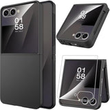 Miimall Slim Fit for Galaxy Flip 7 Case Built-in Screen Protector,Military Grade Shockproof Drop-Proof Thin Anti-Scratches Nonslip Matte Grip Full Body Phone Case for Flip 7 Samsung Rugged,Black