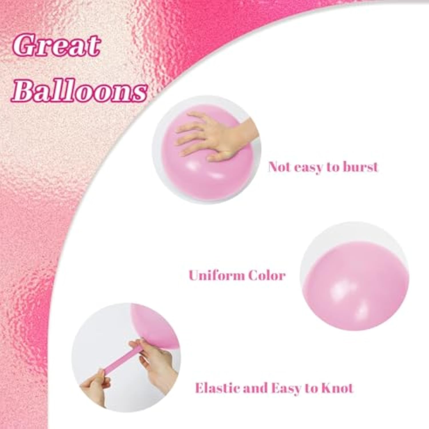 60Pcs Pink Balloons 12Inch, Metallic Hot Pink Confetti Balloon For Valentines Day Wedding Bridal Shower Birthday Party Decorations
