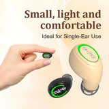 Single Wireless Bluetooth Earbud With Mic, Lightweight In-Ear Headset For Android, Ios & Laptop, Ideal For Office, Driving, Students, Supermarket & Restaurant Staff (Beige)