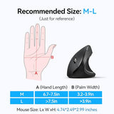 Ergonomic Mouse, Wireless Bluetooth Vertical Mouse, 4800 Dpi Optical Tracking, 6 Adjustable Dpi, Quiet Clicks, 2.4Ghz With Usb A Receiver, 12 Months Battery, 6 Buttons, Wide Compatibility
