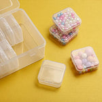Small Bead Organizers, 15 Pieces Plastic Storage Cases Mini Clear Bead Storage Containers Transparent Boxes With Hinged Lid And Rectangle Clear Craft Supply Case