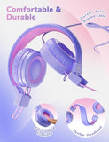 Kids Headphones for School K-12, Tangle Free, 3.5mm Jack, HD Stereo, Swivel Folable Kids On Ear Headphones with Cord for