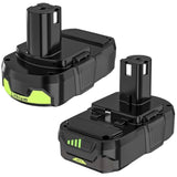 2 Pack 3.0Ah Lithium-Ion Replacement Batteries Compatible With Ryobi 18V One+ Battery Max P102 P108 P103 P105 P107 P109 P104 Power Cordless Tools