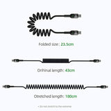 Coiled Usb Type C Cable, Usb C To Usb C Cable (6Ft 60W) Scalable Spring Pd Typ