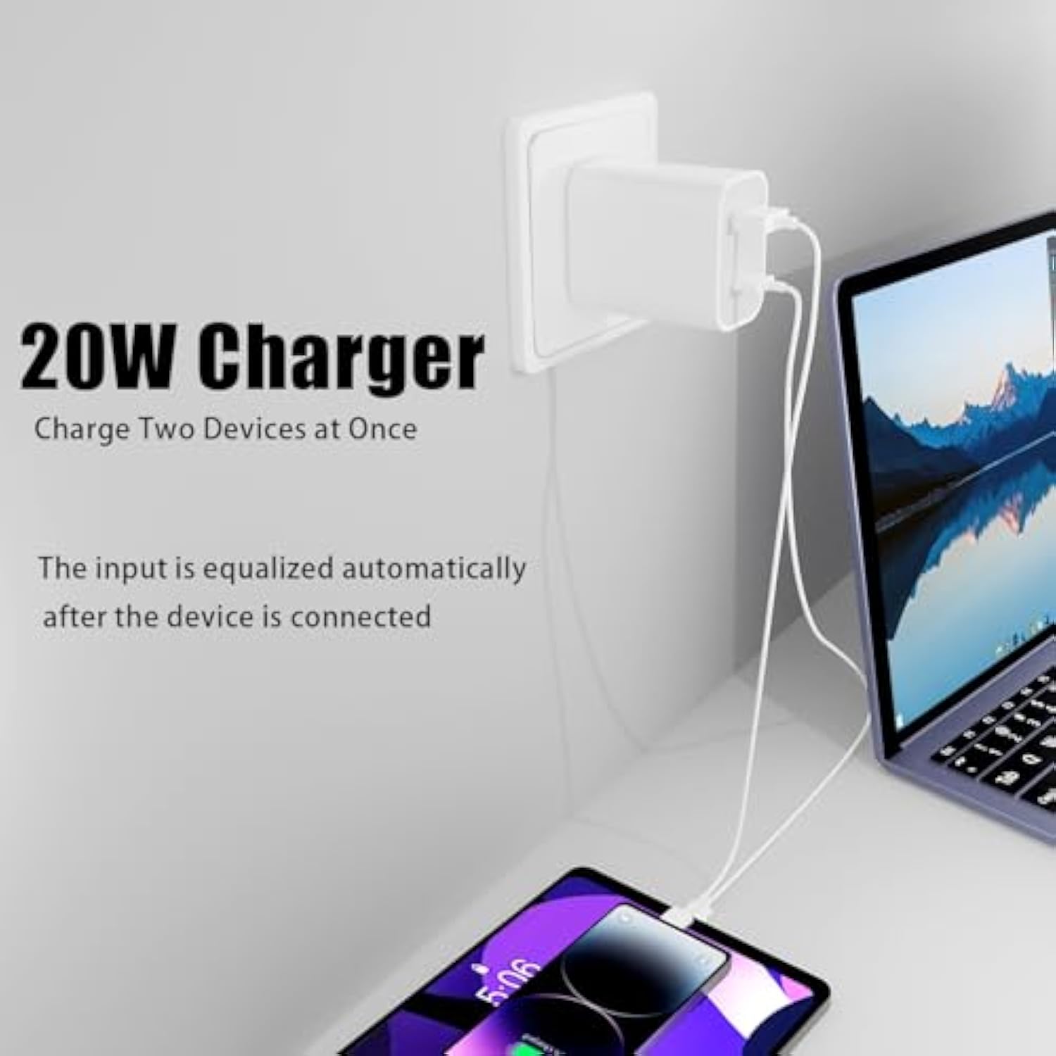 2 Pack Usb C Charger Block, 20W Durable Dual Port Qc+Pd 3.0 Power Adapter, Double Fast Plug Charging Block For Iphone 13/14/15/16/16 Pro/Pro Max/Plus, Xs/Xr/X, Watch Series 8/7 Cube?White (2)