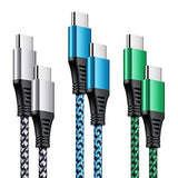 Usb C To C Cable Type C Fast Charging Cord Pd 3Pack Carplay Cable For Macbook Air Ipad Pro 2025 Ipad Air 4Th Generation,Samsung Galaxy S25 Ultra/S24/S23/S22,Google Pixel 10/9A/9/8,Iphone 16E Pro Max
