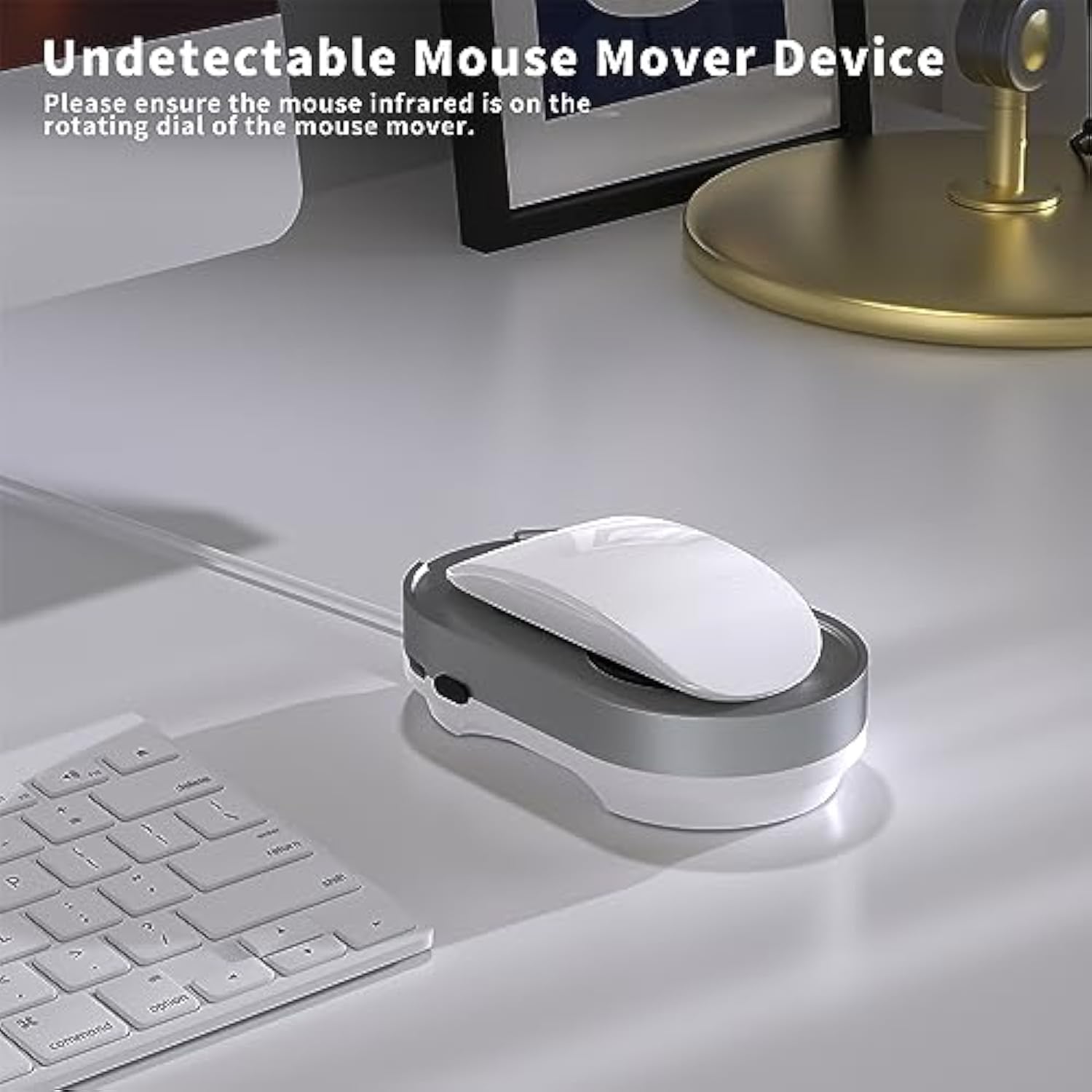 Mouse Jiggler, Undetectable Mouse Mover Device Wiggler Shaker With Drive Free Usb Cable And Usb Adapter, Physical Automatically Mouse Movement, Keep Pc Screen Active, Silver