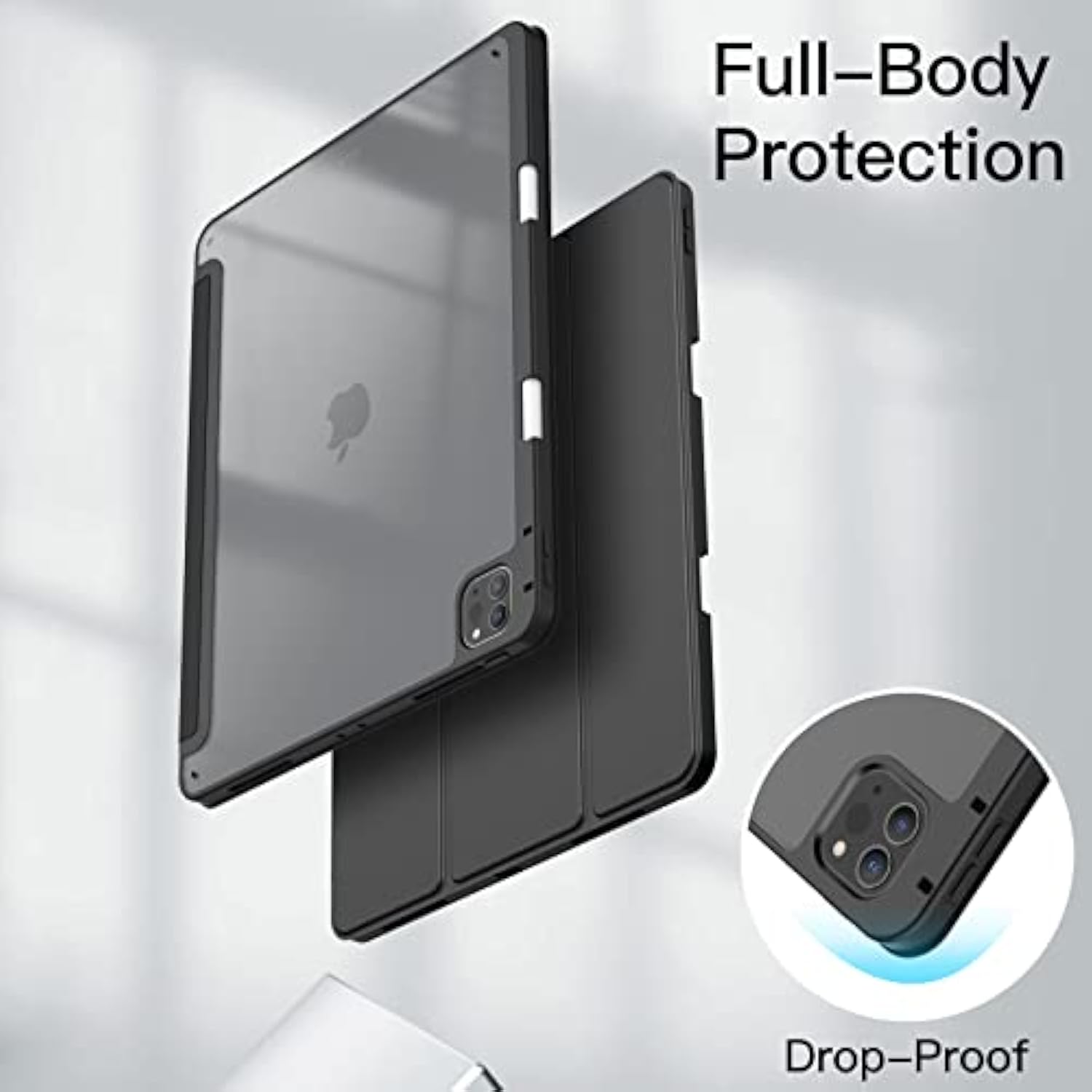 JETech Case for iPad Pro 12.9-Inch (2022/2021/2020/2018) with Pencil Holder, C