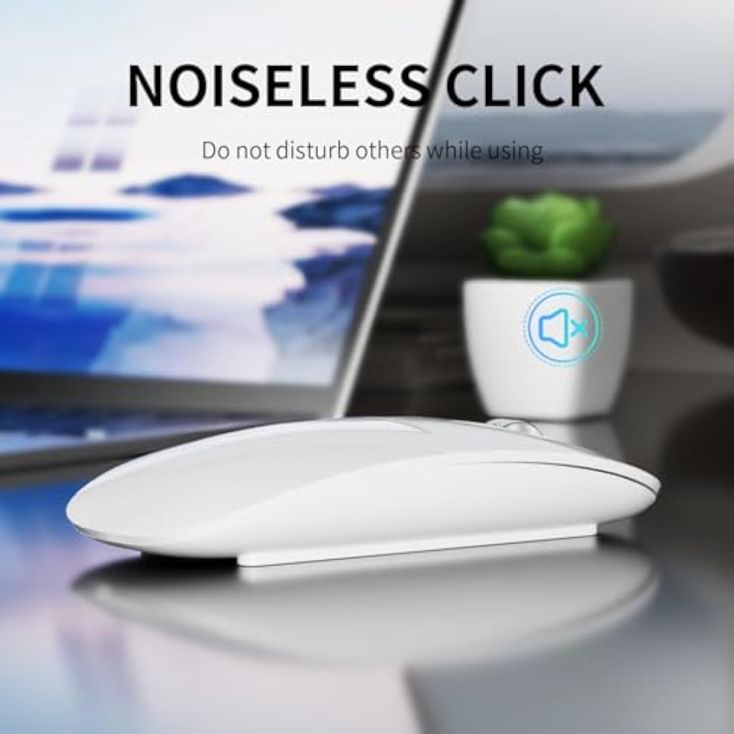 M18 Bluetooth Mouse, Usb C Rechargeable Wireless Mouse, Triple Mode (Dual Blue