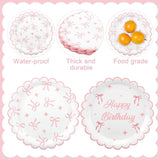 100Pcs Pink Bow Party Plates And Napkins Pink Bow Birthday Tableware Set Coquette Birthday Party Supplies Serve 50 Guests For Women Birthdays Girl Bachelorette Coquette Tableware Supplies