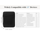 13 Inch Tablet Sleeve For Ipad Air 13" M3 2025, Ipad Pro 13"/12.9", Galaxy Tab S9/S10 Plus/S9 Fe+/S9 Fe Plus 12.4", Remarkable Paper Pro 11.8", Protective Bag With Pockets, Black