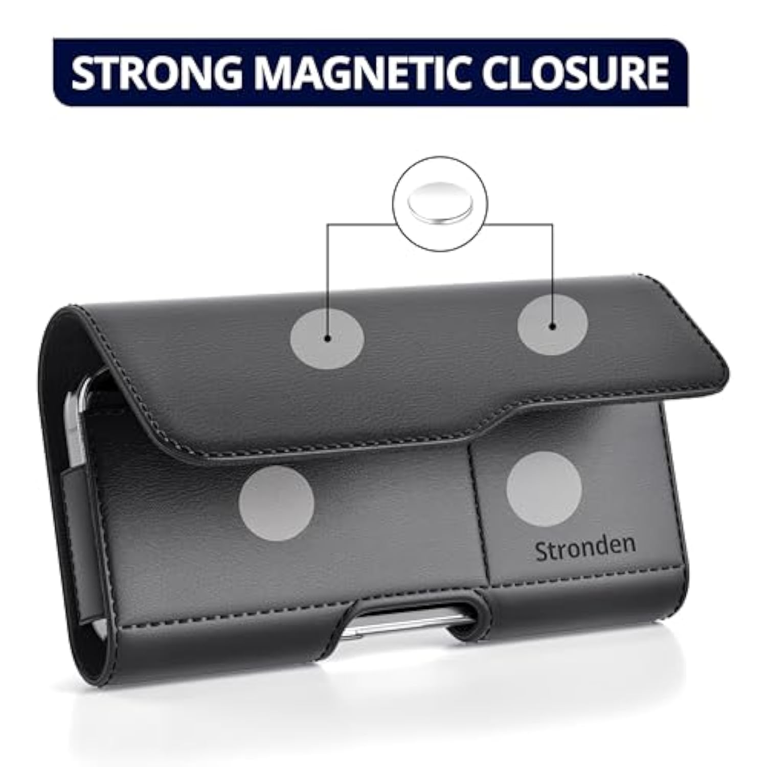 Holster For Samsung Galaxy S25 Ultra, S24 Ultra, S23 Ultra, A17, A16, A15, A14, A13, A36, A35, A32, A73 5G, A72, A71, A55, A54, A53, A42, A23, A03S - Leather Pouch (Fits Slim/Thin Case)