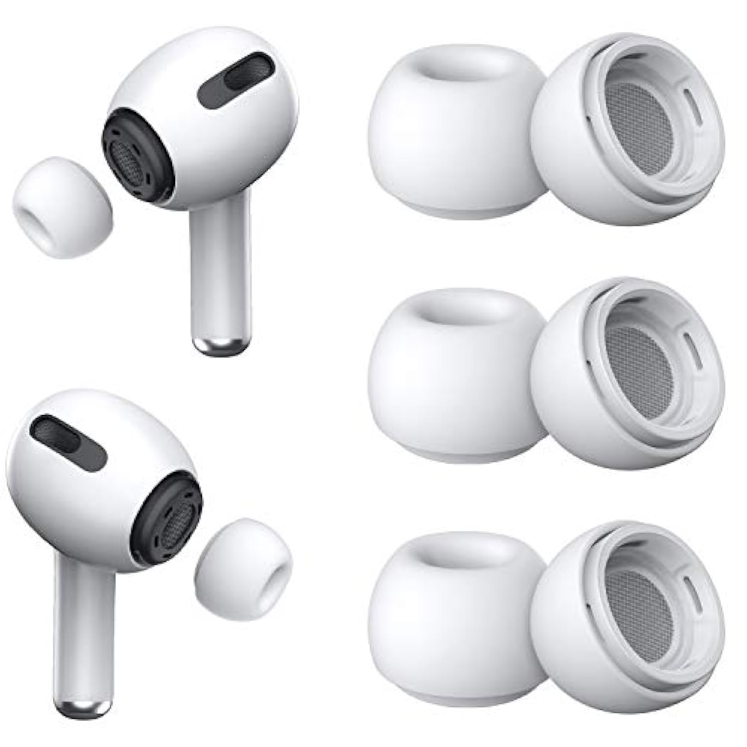 [3 Pairs] Replacement Ear Tips For Airpods Pro And Airpods Pro 2Nd Generation With Noise Reduction Hole, Silicone Ear Tips For Airpods Pro With Portable Storage Box And Fit In The Charging Case(Small)