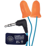 Basic Earplug Headphones Earplug-Earbud Hybrid 27 Db Noise Reduction Rating Osha Compliant Hearing Protection Earphones Noise Reducing Work Headphones Orange Foam Bell Earplugs