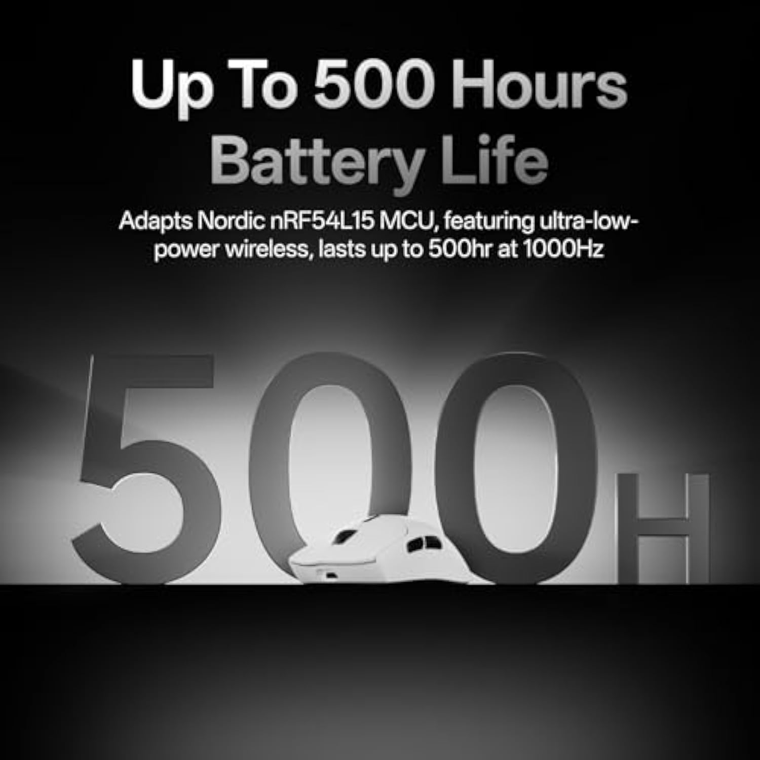 Rapoo VT7 Wireless Gaming Mouse, True 8K Wireless Polling Rate, 53g Lightweight, Up to 500 Hr Battery, Nordic nRF54L15 MCU, 100-Million Mechanical Switch, 10 Programmable Buttons, White