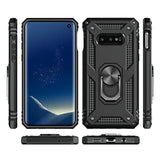 Galaxy S10E Case with Screen Protector, Metal Ring Kickstand Black