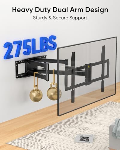 Long Arm TV Wall Mount with 42.9 inch Extension and Power Strip for 60120 Inch TVs, Heavy Duty Full Motion TV Mount,VESA 900x600mm,up to 275