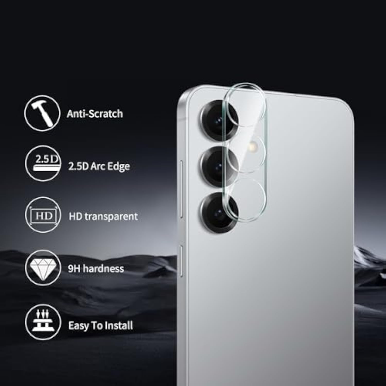 3 Pack For Samsung Galaxy S25+/S25 Plus Camera Lens Protector, Tempered Glass Film 9H Hardness, Scratch Resistant, Hd Clear, Case Friendly