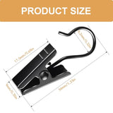 100 Pack Black Stainless Steel Small Curtain Clips, Curtain Hooks Clips For Hanging For Outside Christmas String Lights Indoor Outdoor Activities Supplies Hanger Clips Dd021-B