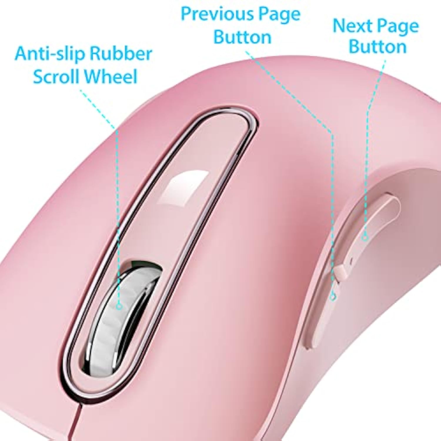 2.4G Wireless Mouse, 1200 Dpi Mobile Optical Cordless Mouse With Usb Receiver,