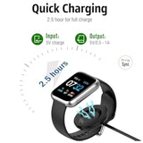 Compatible For Itech Fusion 2 Charger, 3.3Ft/100Cm Replacement Usb Charging Cable For Itech Fusion 2 Smartwatch Charger Cord Dock Adapter, Black