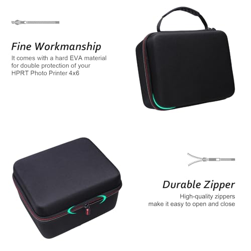 Hard Case For Liene M100 M110 M200 4X6'' / Hprt 4X6'' Photo Printer/Hprt Cp4100 / Yoton/Idprt Instant Picture Printer,Black (Case Only)