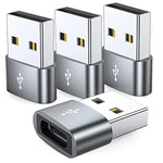 Usb C Female To Usb Male Adapter 4-Pack, Type C To Usb A Charger Cable Converter,Compatible With 11 12 13 14 15 16 Plus Pro Max,Ipad Pro Air 4 Mini 6,Samsung Galaxy S24 S23 S22 S21,Pixel