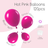 120pcs Hot Pink Balloon Garland Kit for Engagement, Bridal, Bachelorette & Tropical Parties