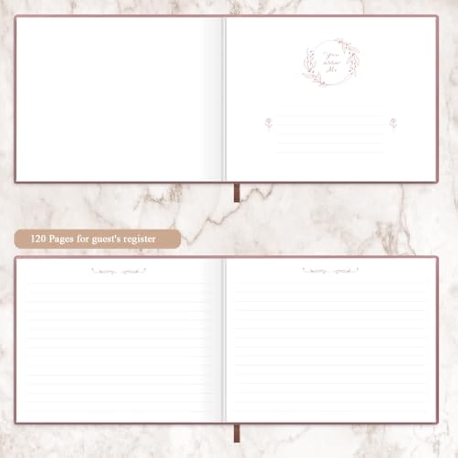 Elegant Wedding Guest Book - Perfect For Wedding Receptions, Baby Showers, Birthdays And Special Events - 7" X 9" Sign In Book - 120 Lined Pages - Leather Hardcover - White