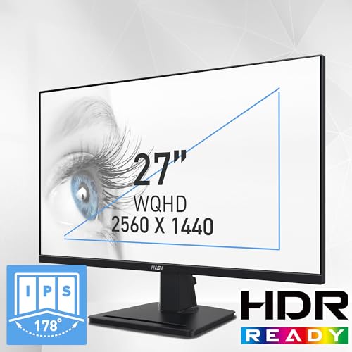Pro Mp275Q 27 Inch Wqhd Office Monitor - 2560 X 1440 Ips Panel, 100 Hz, Eye-Friendly Screen, Built-In Speakers, Tilt-Adjustable - Hdmi 2.0B, Dp (1.2A)