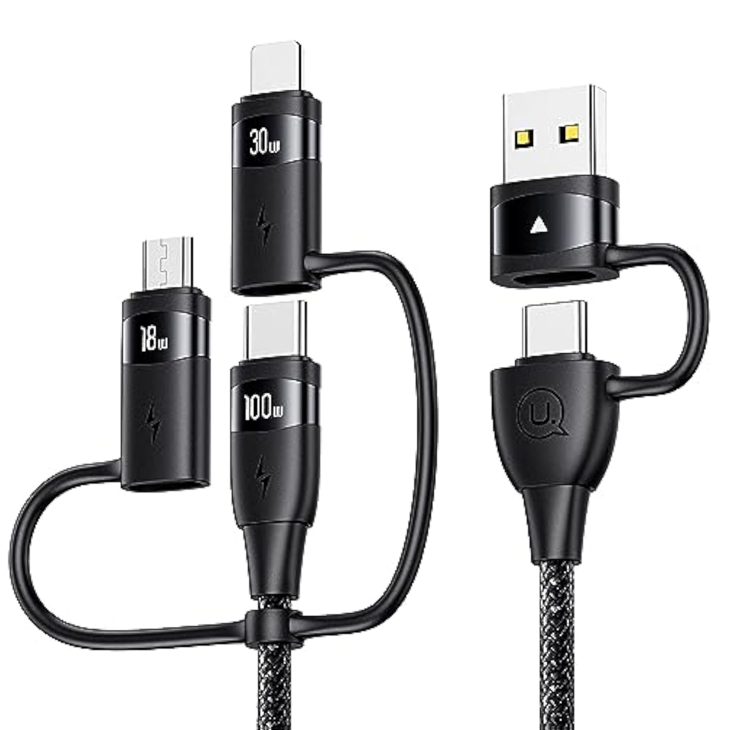 100W Usb C Multi Charging Cable, Usams 4Ft 5-In-1 5A Fast Sync Charger Adapter
