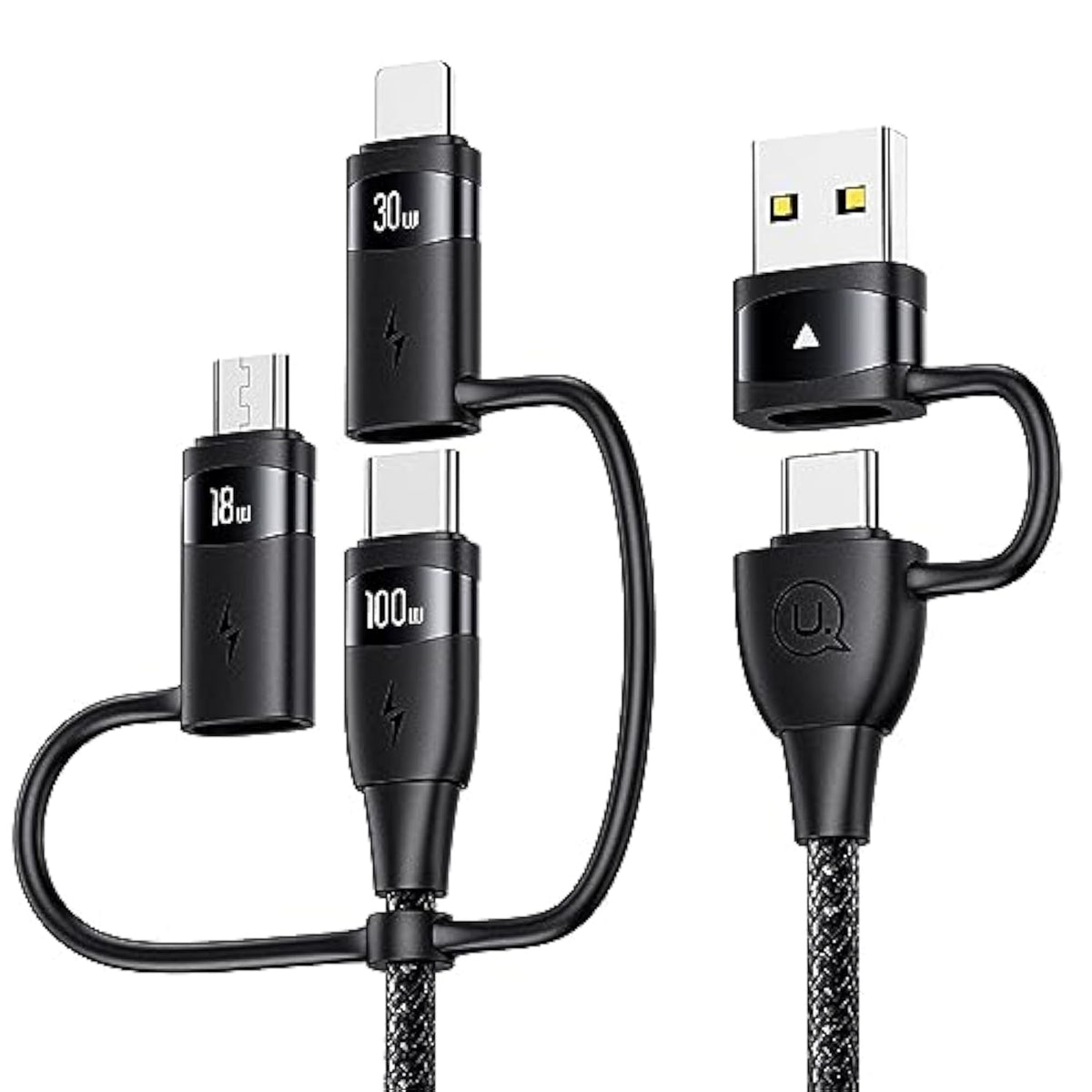 100W Usb C Multi Charging Cable, Usams 4Ft 5-In-1 5A Fast Sync Charger Adapter