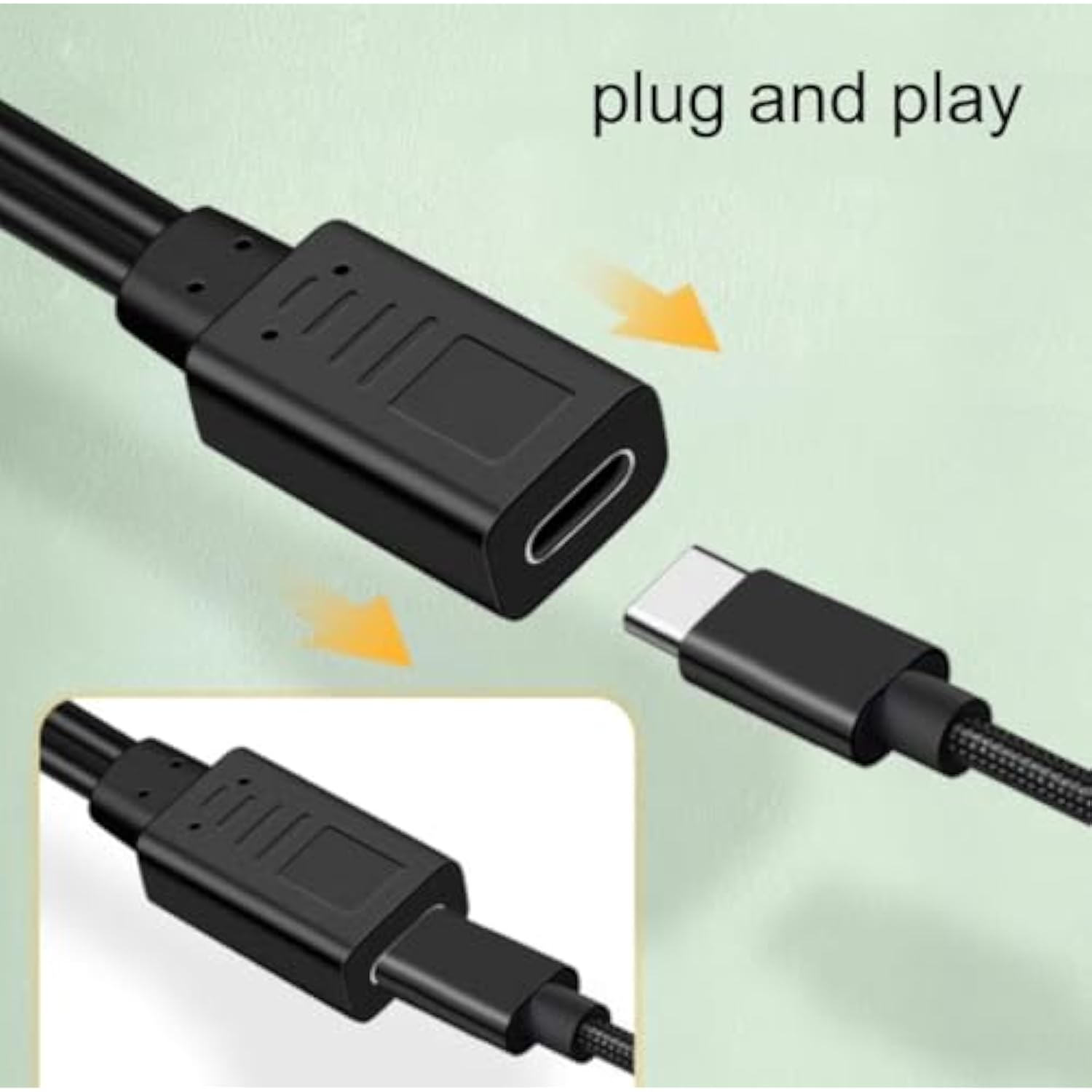 Usb C Splitter Charge Cable,1 Feet Usb Type C 1 Female To 2 Dual Male Y Splitter Extension Charging Cable(Only For Charging,Can'T Transmit Data)