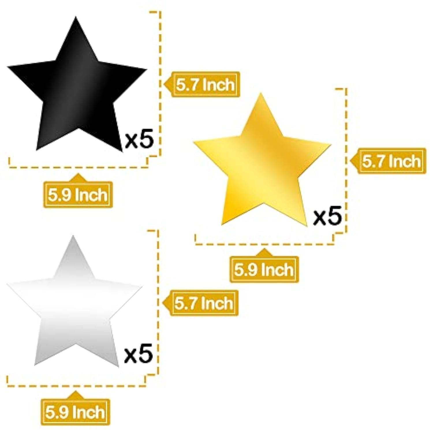 30pcs Black Gold Silver Star Hanging Swirls 2026 Party Decorations