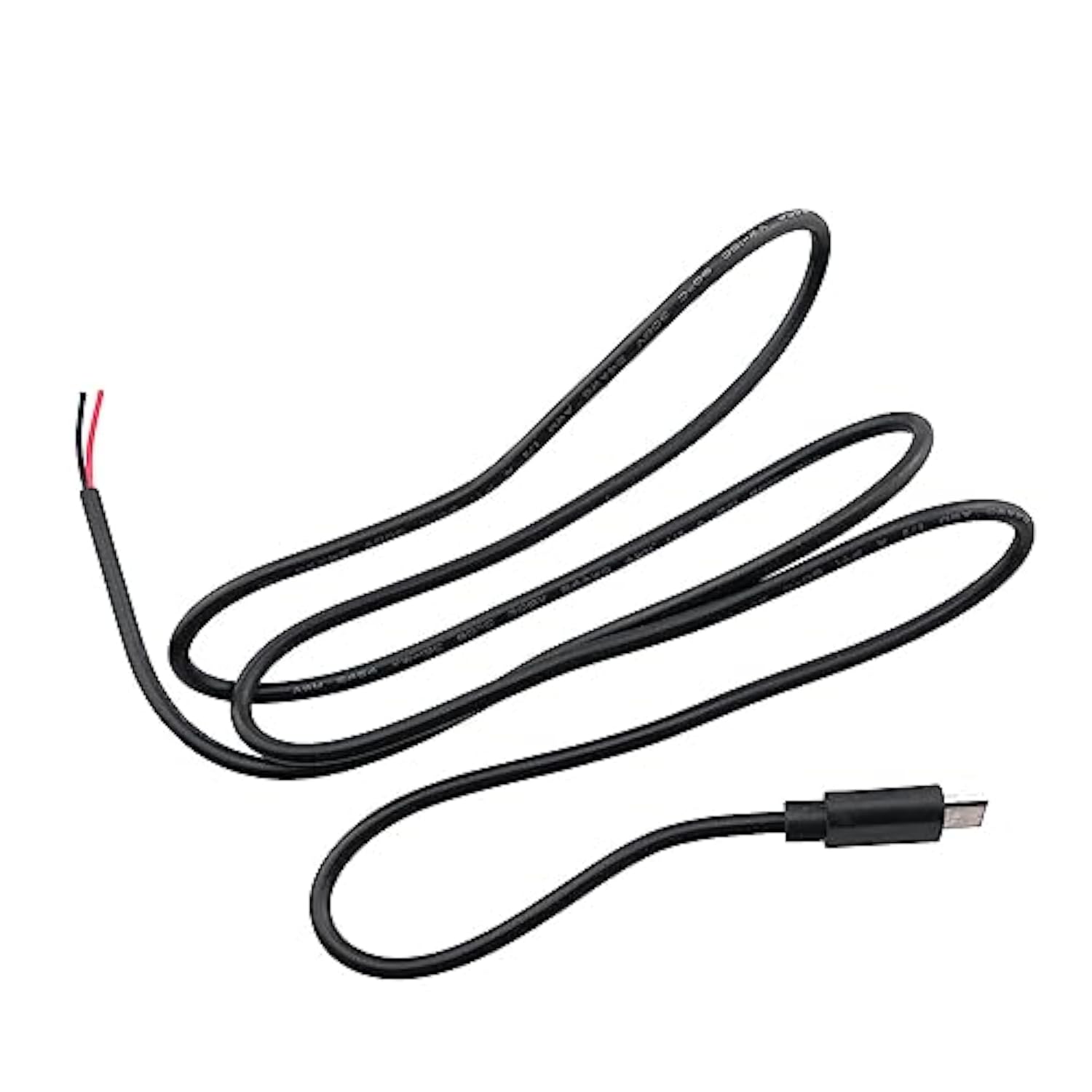 Usb Type-C Pigtail Cable 2Pcs 1M/3.2Ft 22Awg Usb-C Plug To 2 Pin Bare Wire Ope