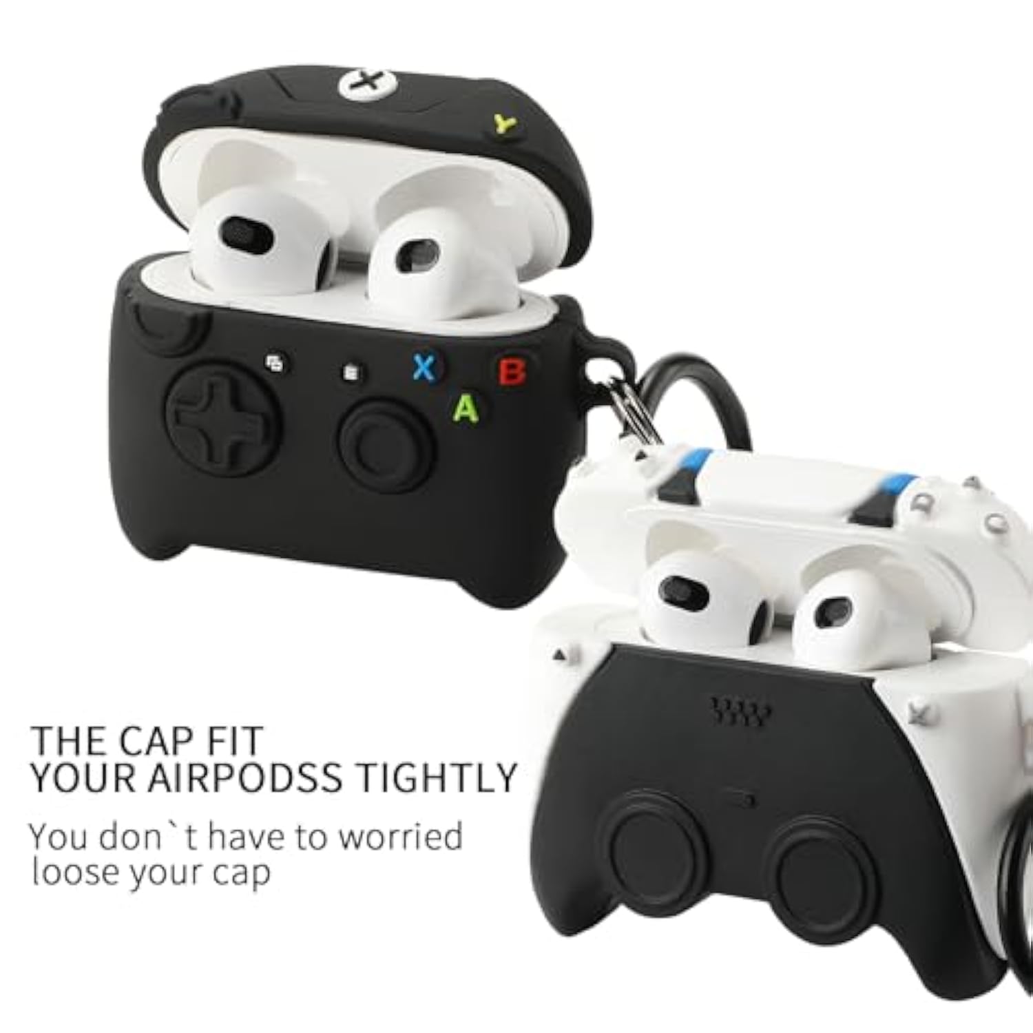 [2Pack] For Airpods 3Rd Generation Case, Funny 3D Cartoon Game Controller Console Design Silicone Soft Cases For Airpods 3Rd Case Cover, With Keychain Kids Women Men For Airpods 3 Case