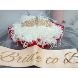 Rose Gold Bachelorette Party Set: Bride Crown, Veil & Sash