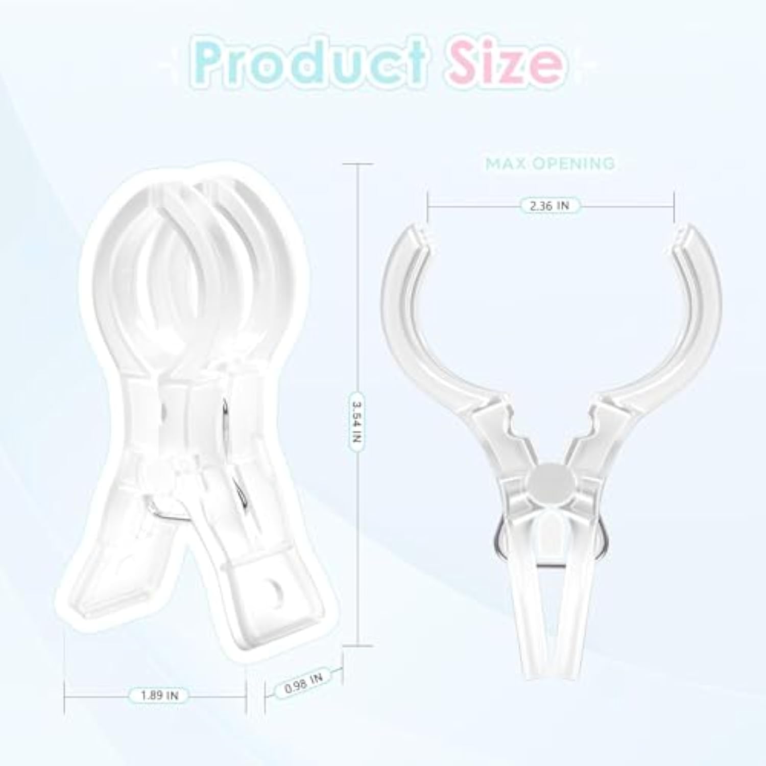 12 Pack Large Balloon Arch Clips, Transparent Spring Clamps For Backdrop, 3.5'' Heavy Duty Plastic Clip For Balloon Arch Kit Birthday Decoration Beach Towels Crafts Photography, Clear