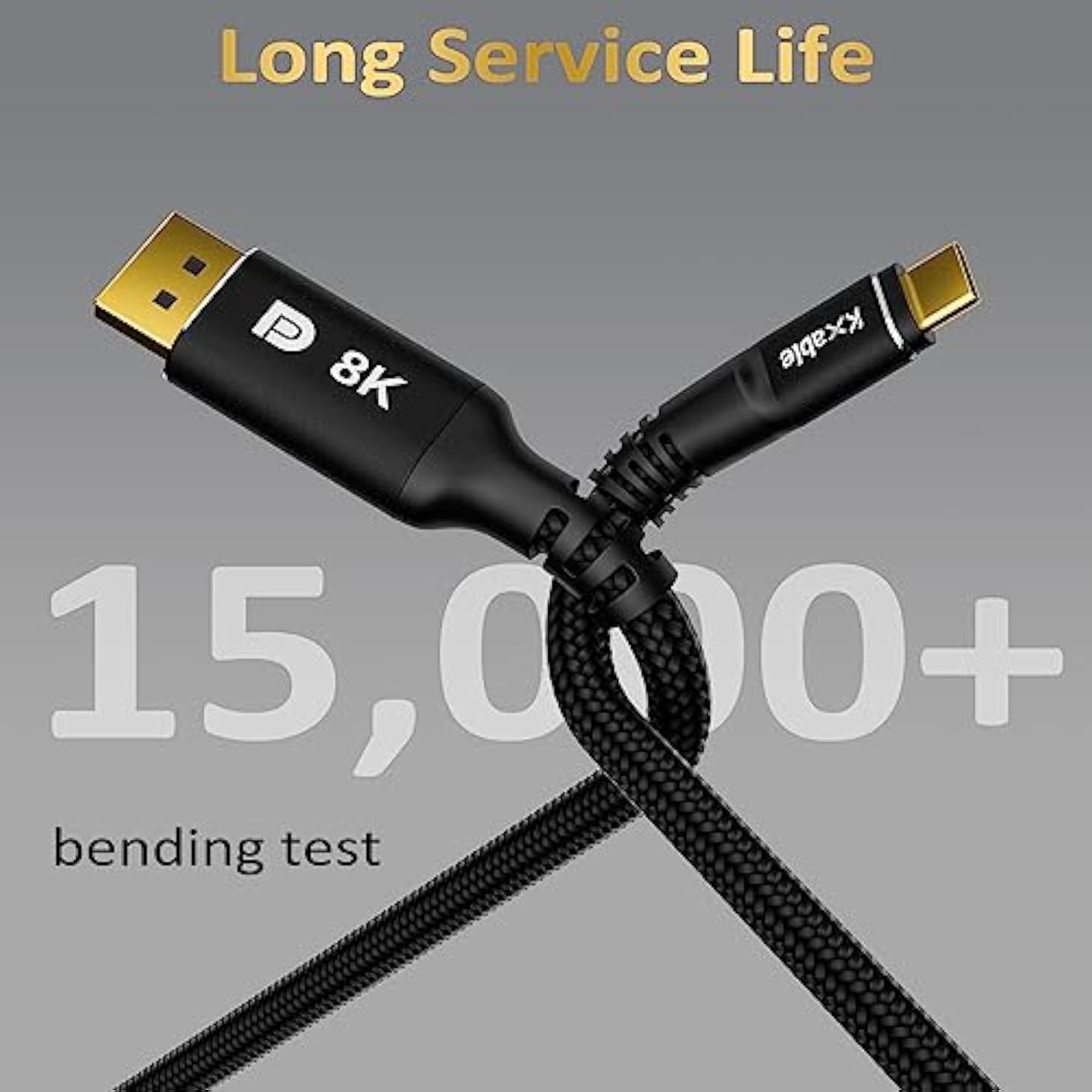 Usb C To Displayport 1.4 Cable 10 Ft, 8K@60Hz, 4K@120Hz, Thunderbolt 4/3 Type