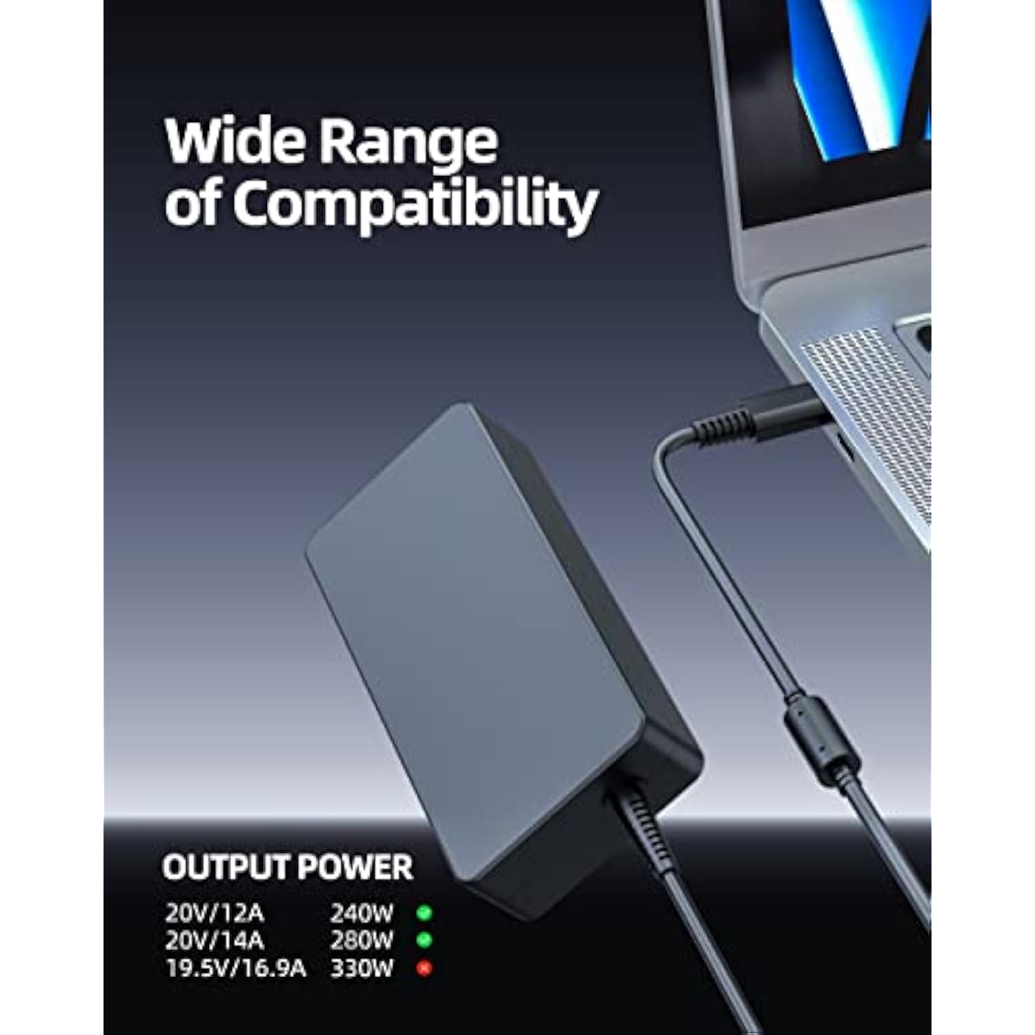 Ul Listed 280W 240W 230W Usb Tip Laptop Charger Fit For Msi Ge76 Ge66 Raider M