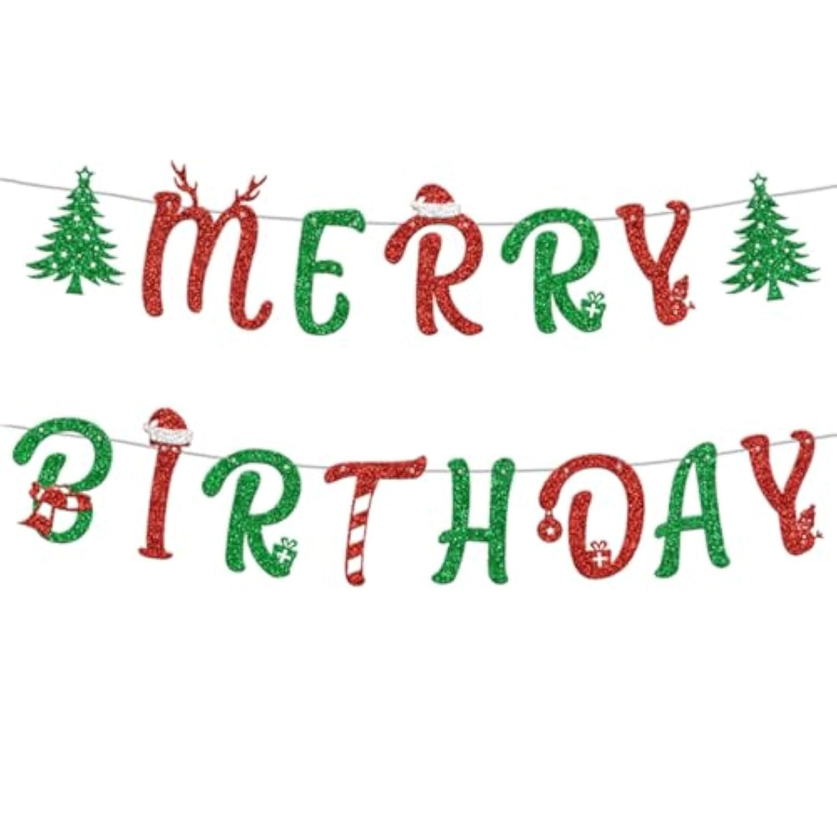 Christmas Birthday Banner, Christmases Birthday Party Decorations, Used For Interior Decorations